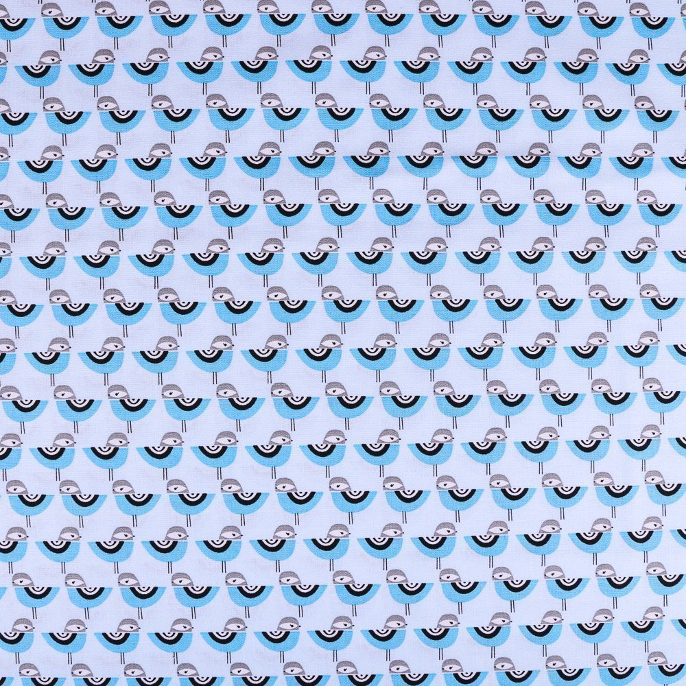 Tissu Robert Kaufman Suzy's Minis Oiseaux Bleus