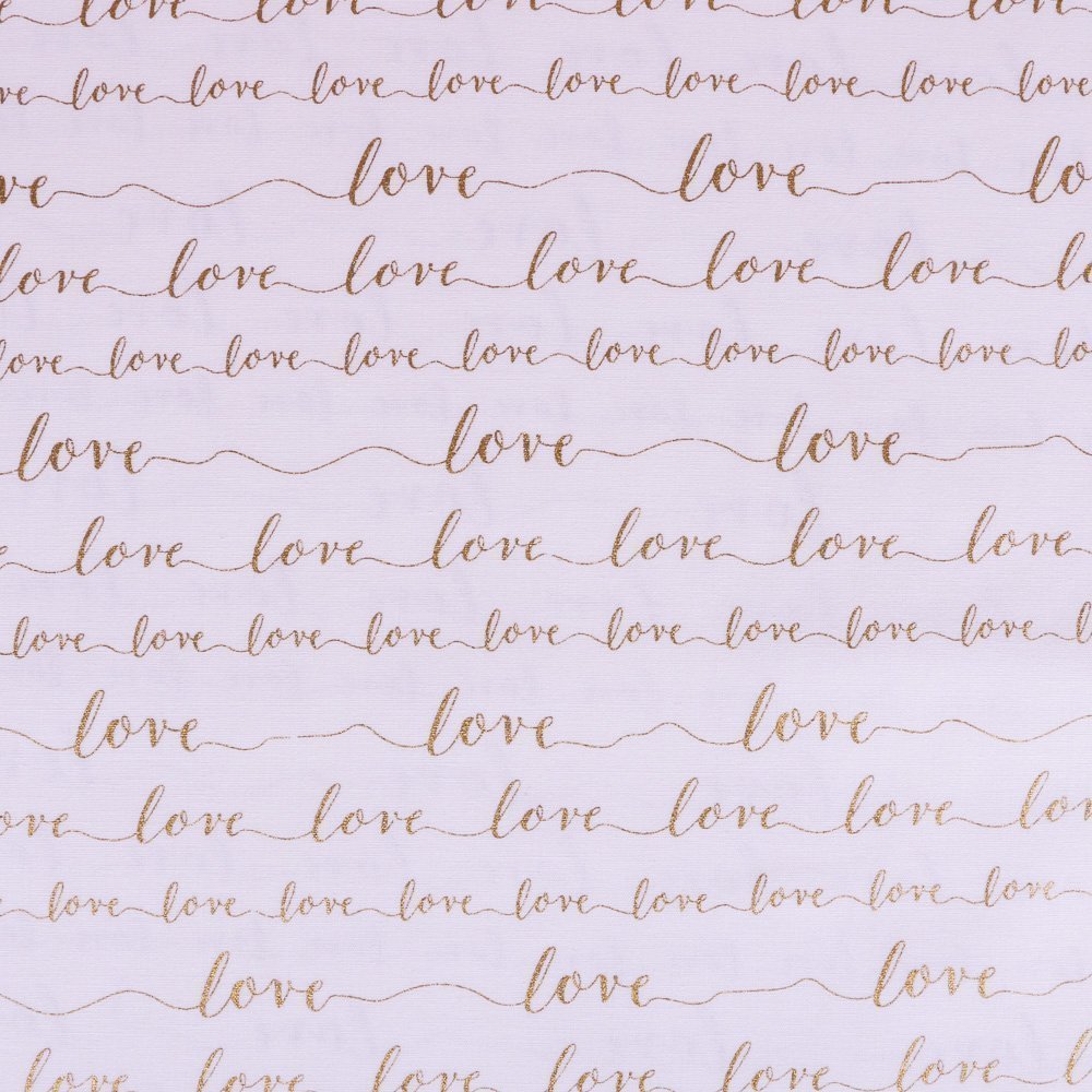 Tissu Robert Kaufman Love Metallic Blanc Love Or