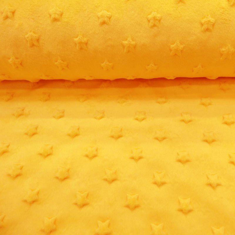 Tissu Minky Ultra doux Etoiles Jaune