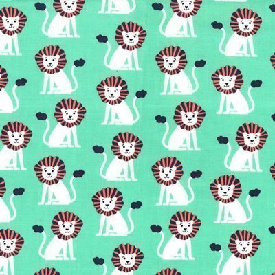 Tissu Michael Miller Baby Mini Lions Green