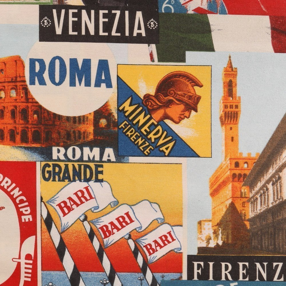 Tissu toile coton Imprimée Vintage Italie