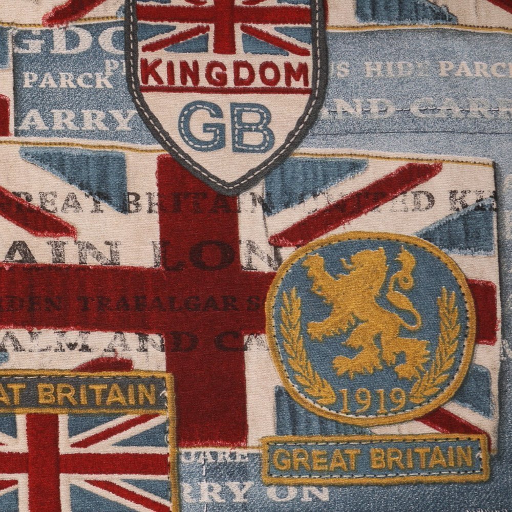 Tissu toile coton Imprimée Vintage Great Britain