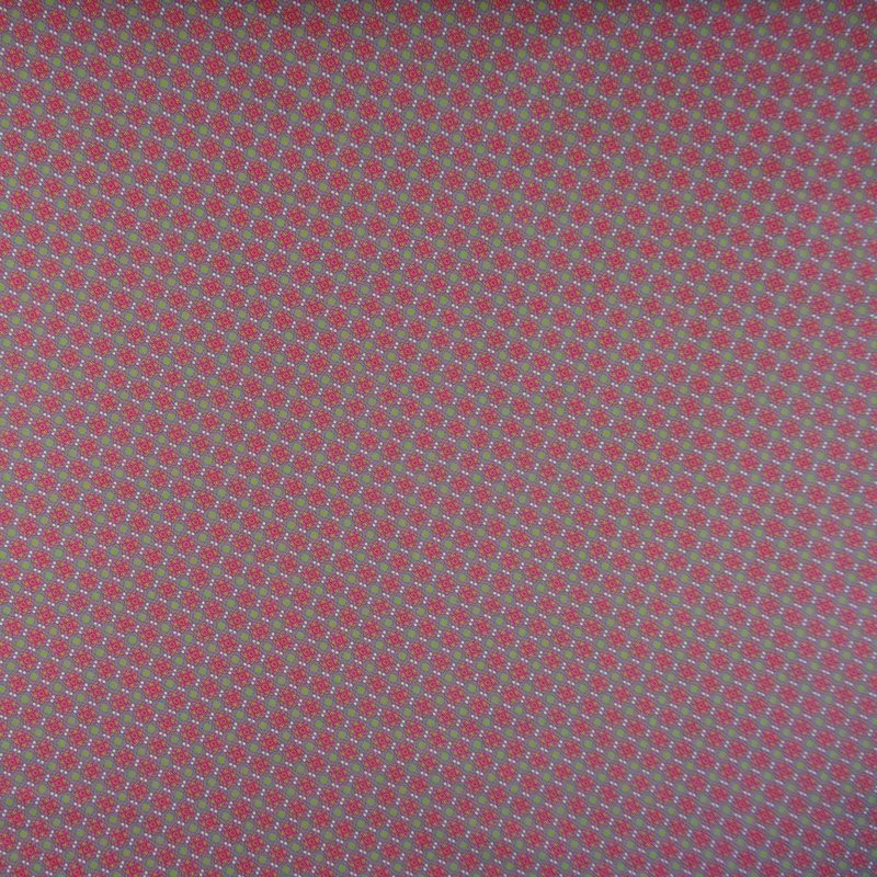 Tissu Popeline Coton Gris Fleurs