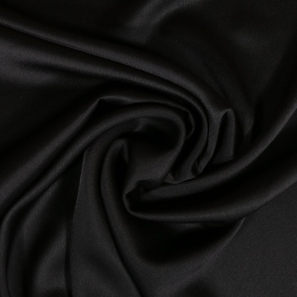 Tissu Crêpe satin mat Noir
