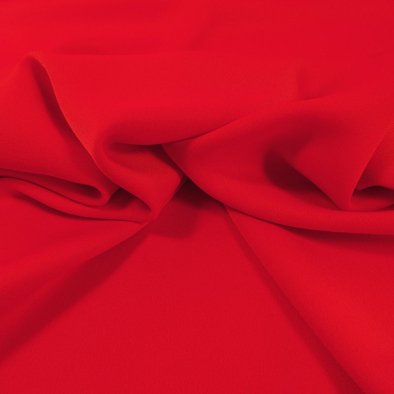 Tissu Crêpe satin mat Rouge Sang