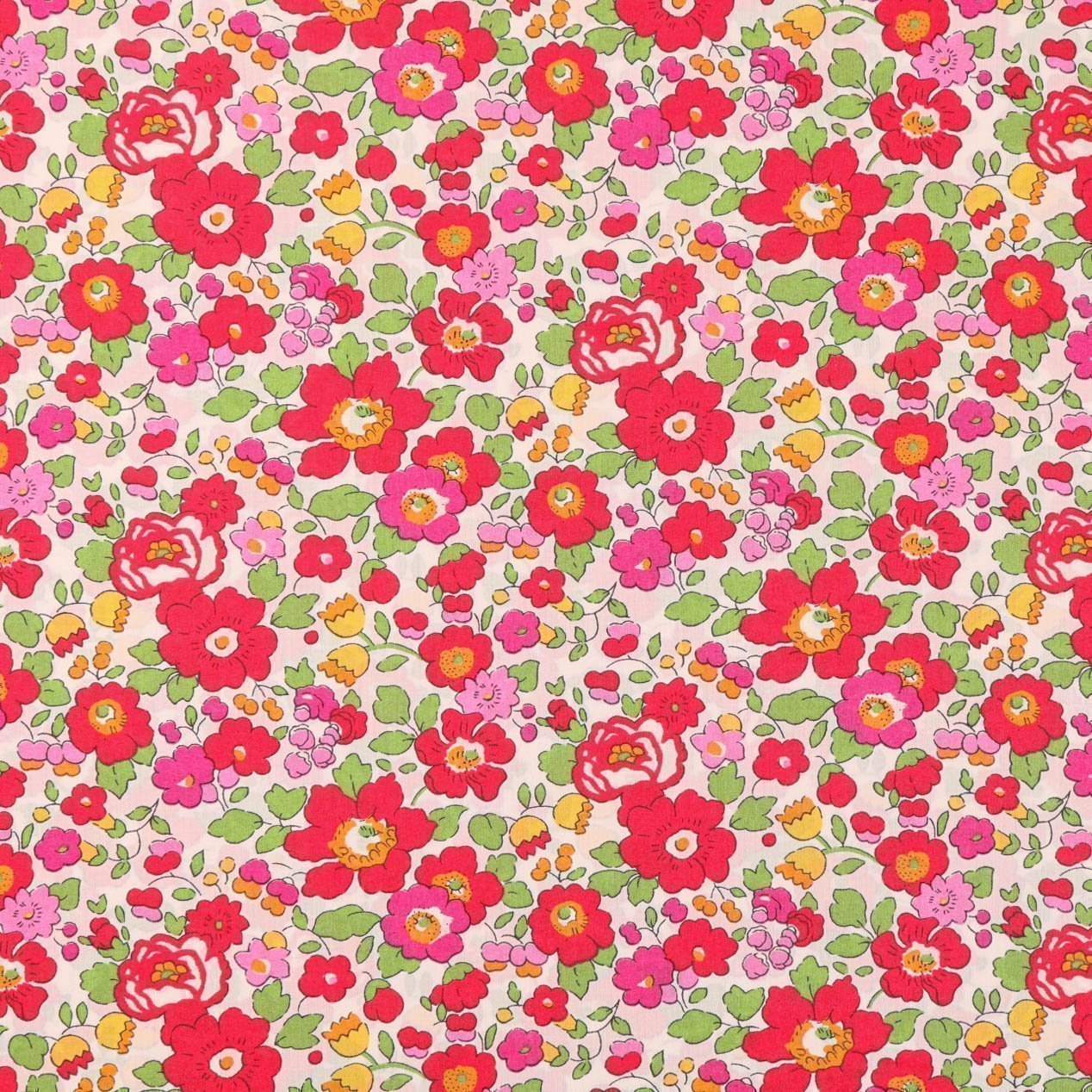 Tissu Liberty of London Betsy Rouge et vert