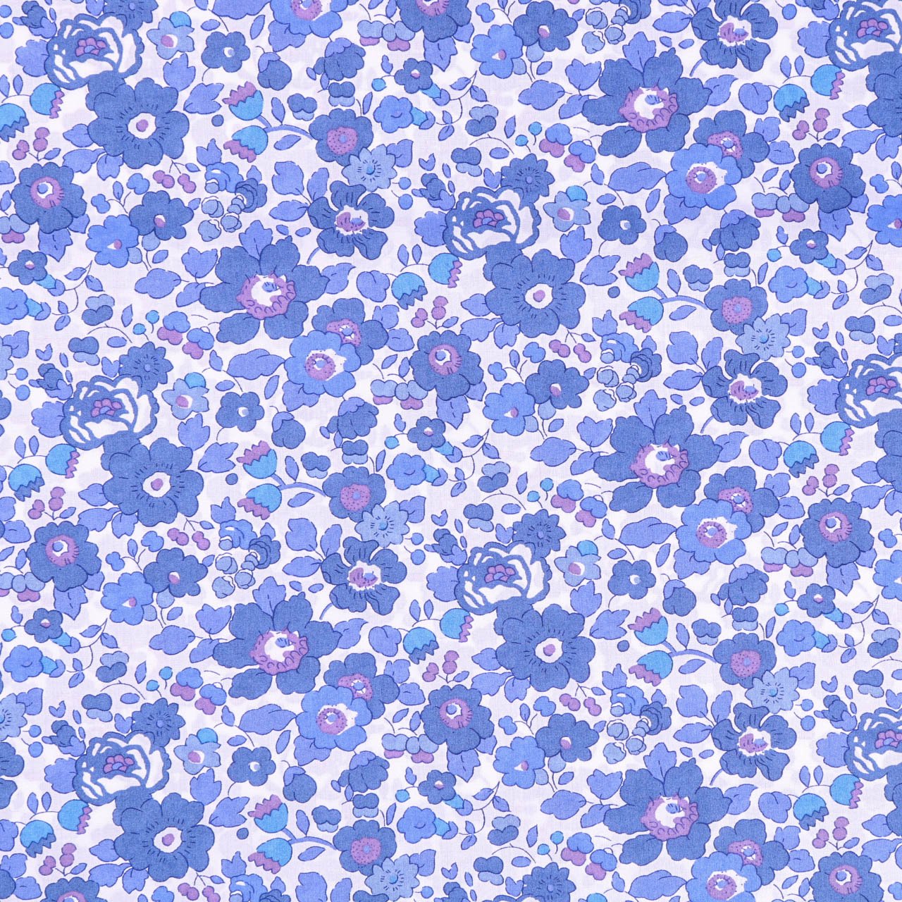 Tissu Liberty of London Betsy Bleu gris et bleu lavande