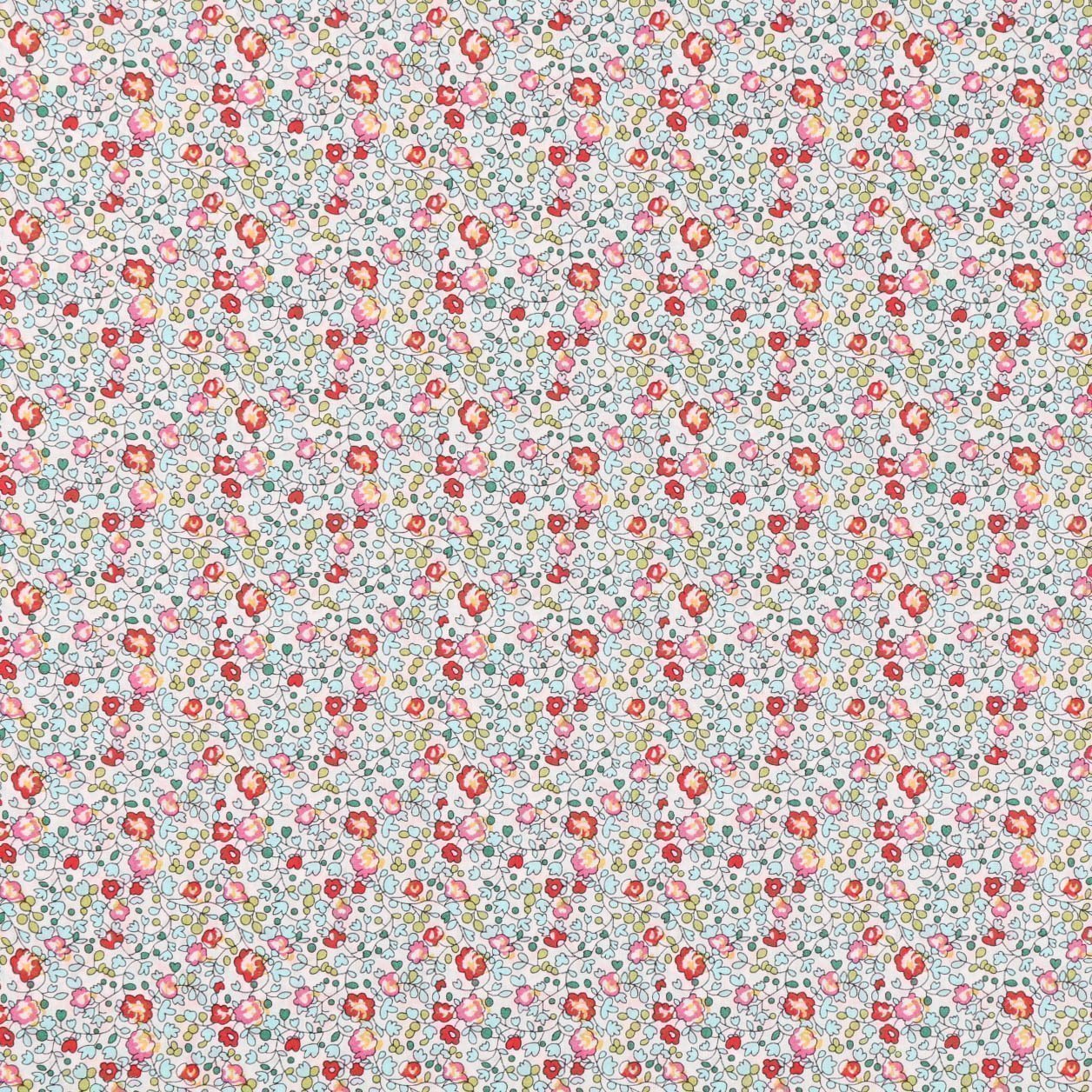 Tissu Liberty of London Eloise New Vert et rouge