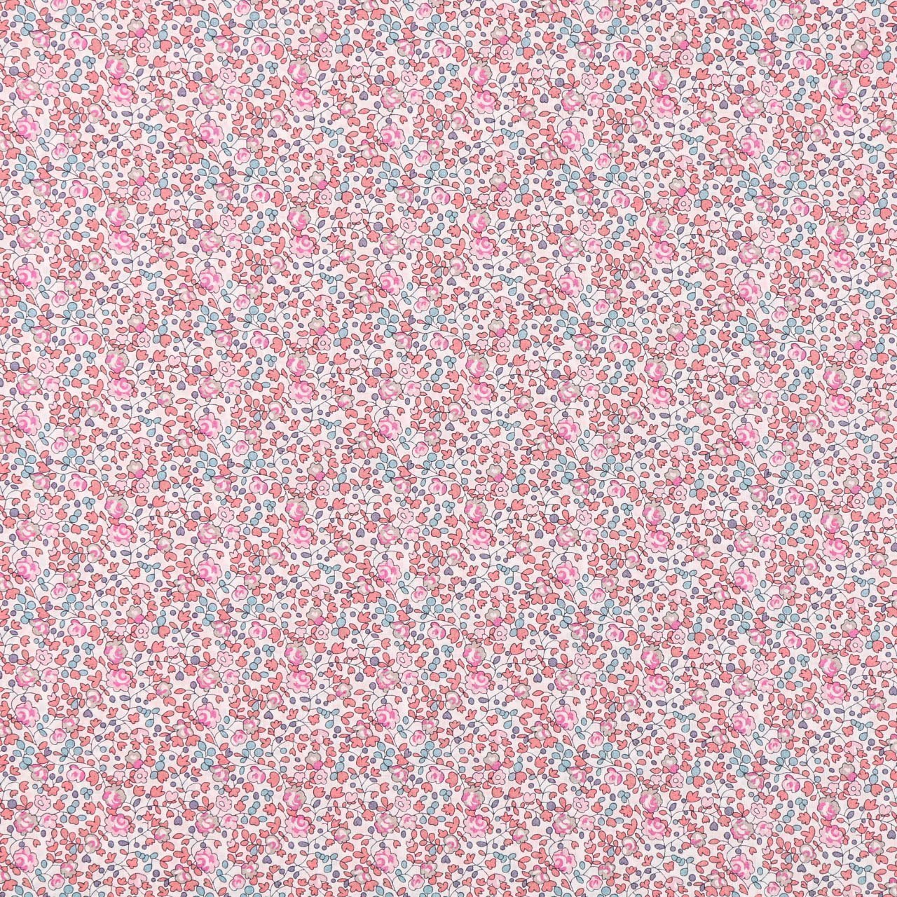 Tissu Liberty of London Eloise New Rose et bleu ciel
