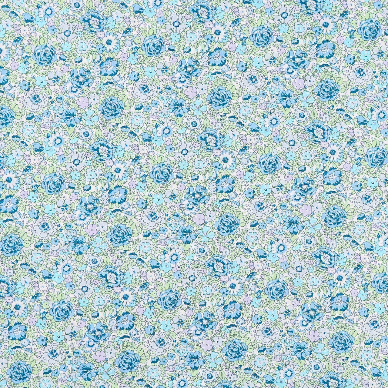 Tissu Liberty of London Amelie Bleu et vert