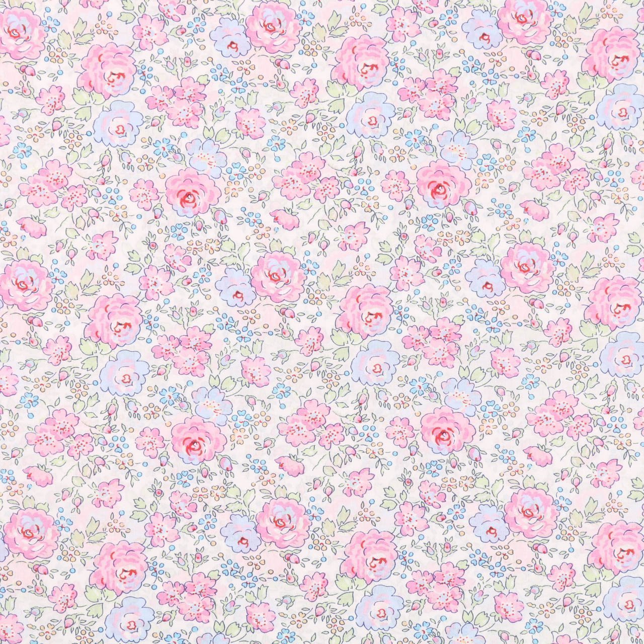 Tissu Liberty of London New Felicite Pastel bleu, vert et rose