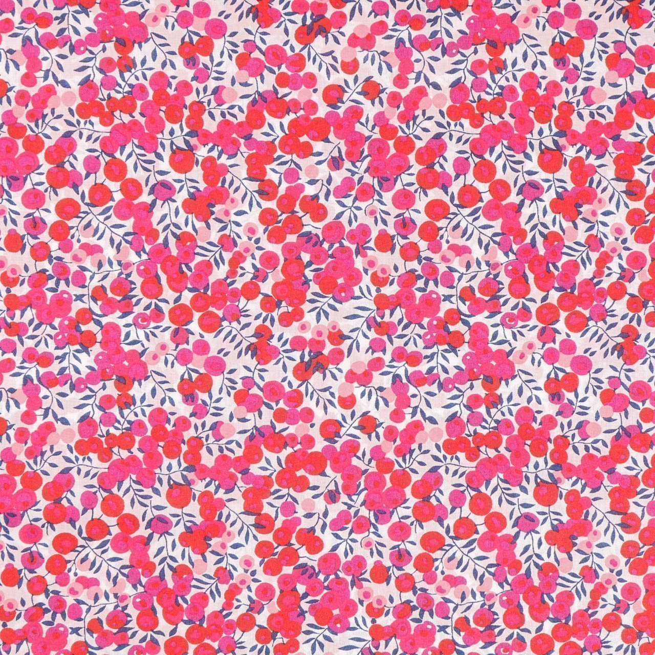 Tissu Liberty of London Wiltshire Fuchsia, rouge, violet et rose
