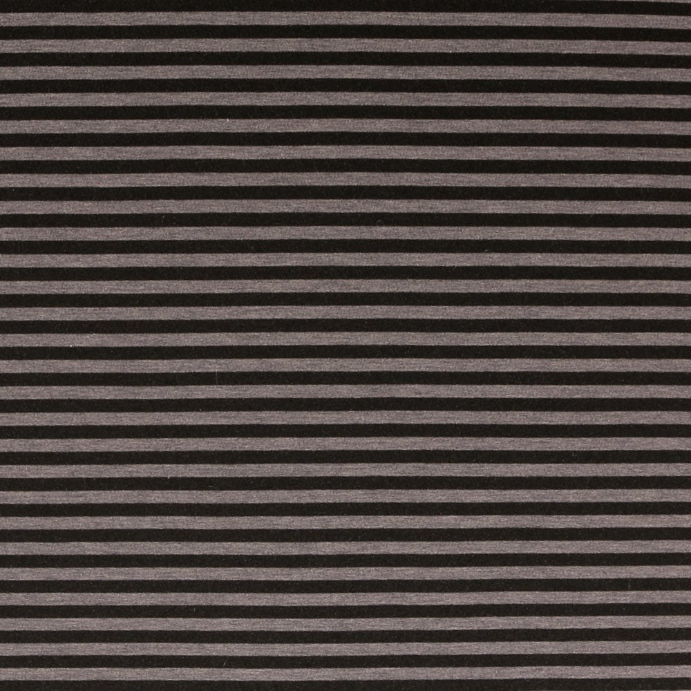 Tissu Néoprène Rayé Noir sur fond Gris