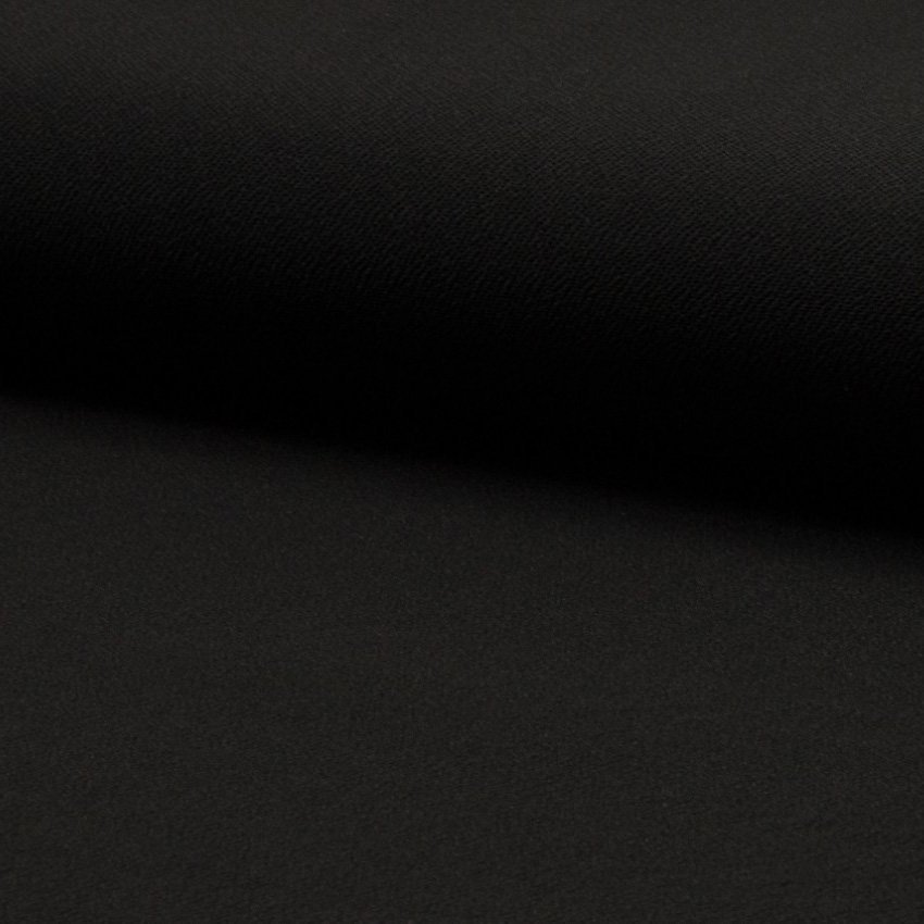 Tissu Jersey crêpe uni Noir