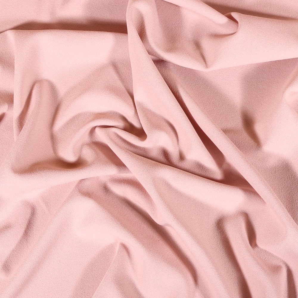 Tissu Crêpe Scuba Uni Rose pâle