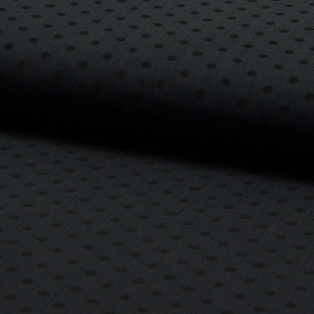 Tissu Voile plumetis Noir