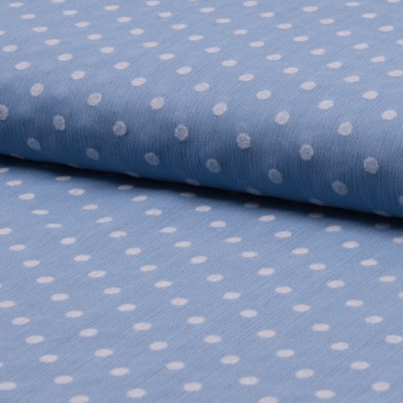Tissu Voile plumetis Bleu jean