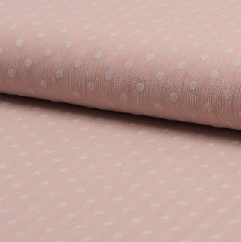 Tissu Voile plumetis Saumon pastel