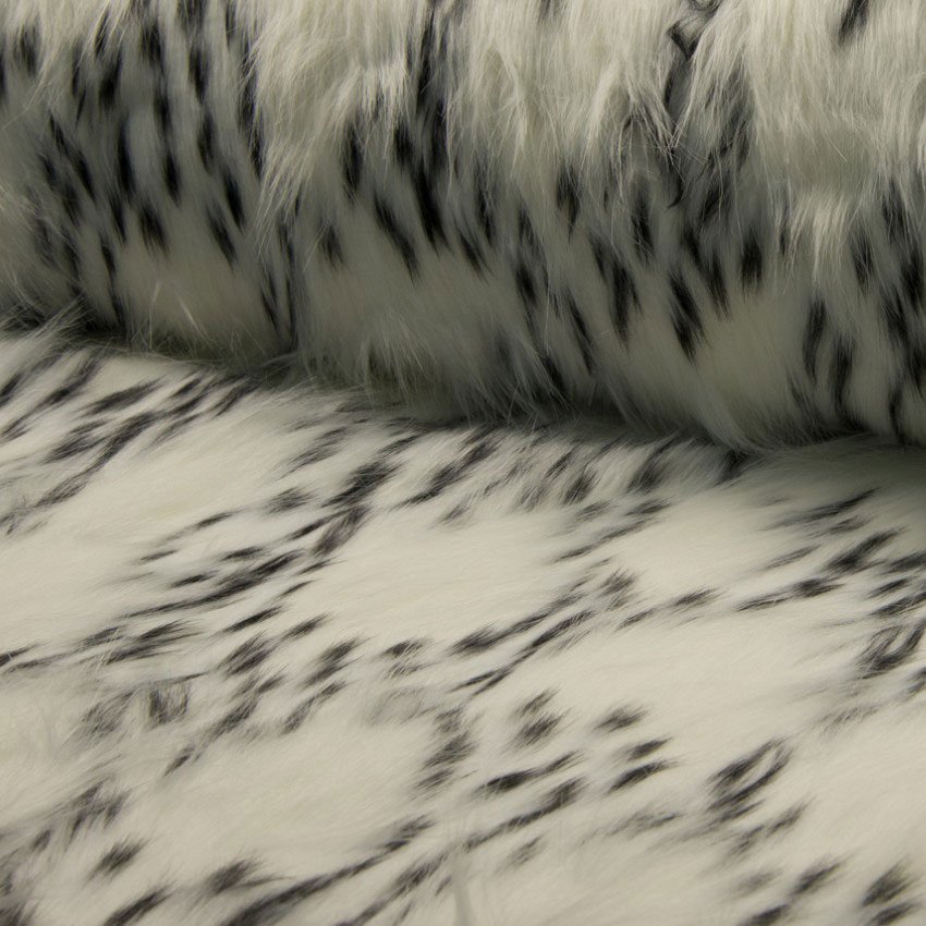 Tissu Fausse fourrure Mode Blanc et noir