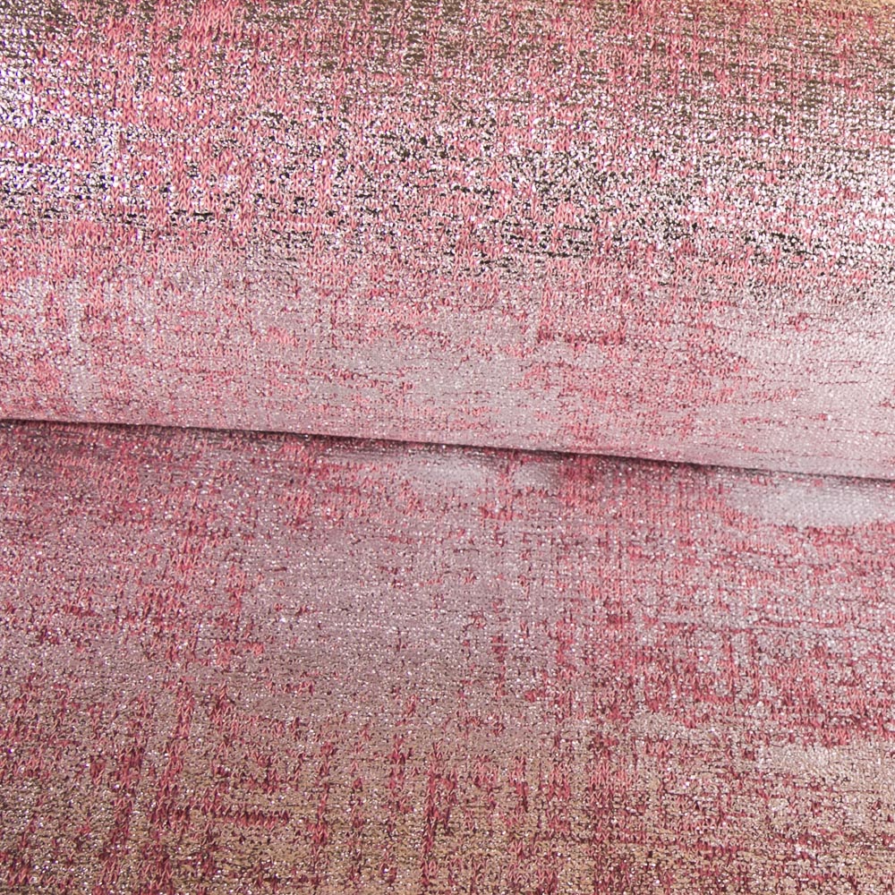 Tissu Maille Jersey Métallisé Vieux rose