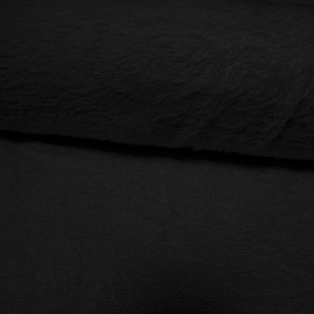 Tissu Maille Légère Fausse Fourrure Noir