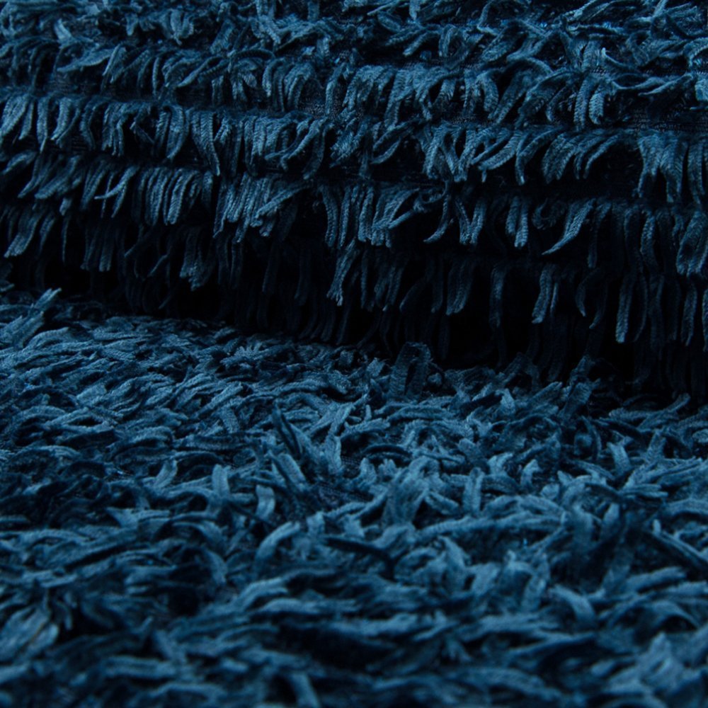 Tissu Fausse Fourrure Rasta Chenille Bleu pétrole