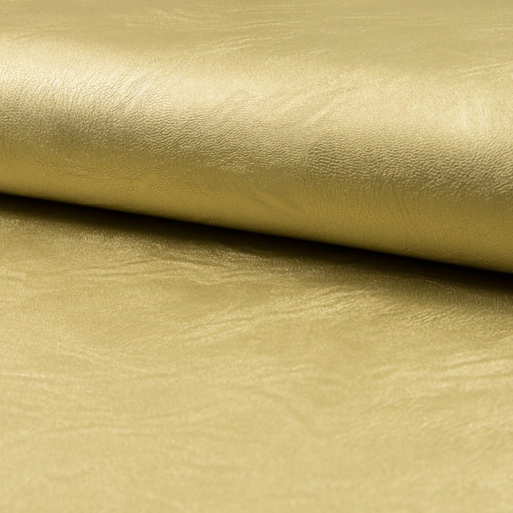 Tissu Simili Cuir Nacré Or