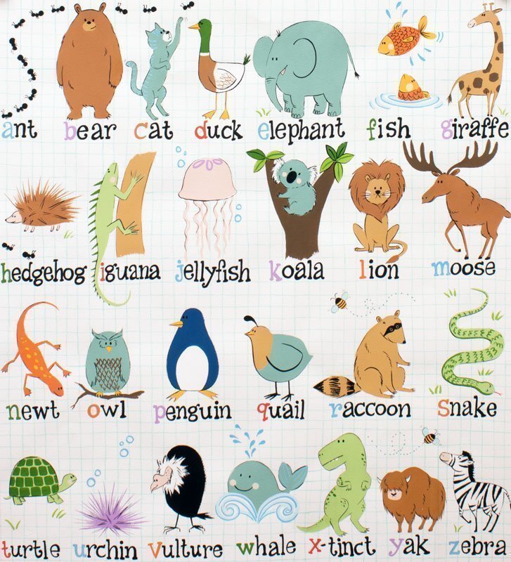 Tissu Alexander Henry Monkey's Bizness ABC with Me in Natural