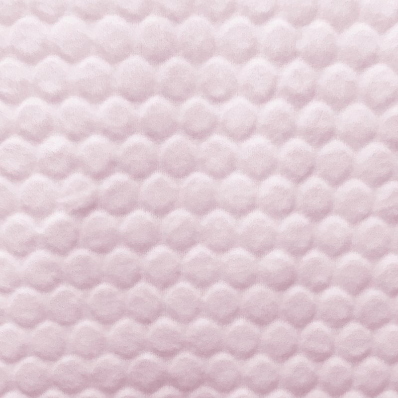 Tissu Minky réversible Pois en relief Rose bébé