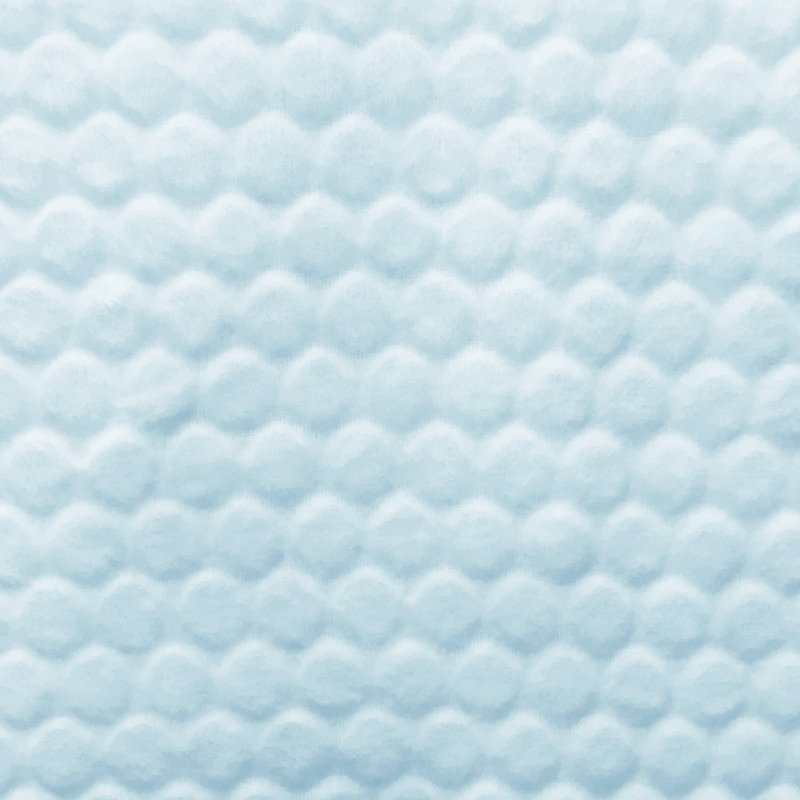 Tissu Minky réversible Pois en relief Bleu ciel