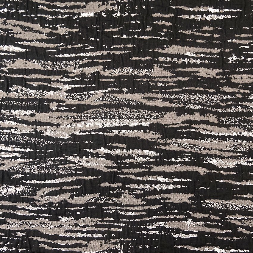 Tissu Jacquard Jersey Black & White Rayures