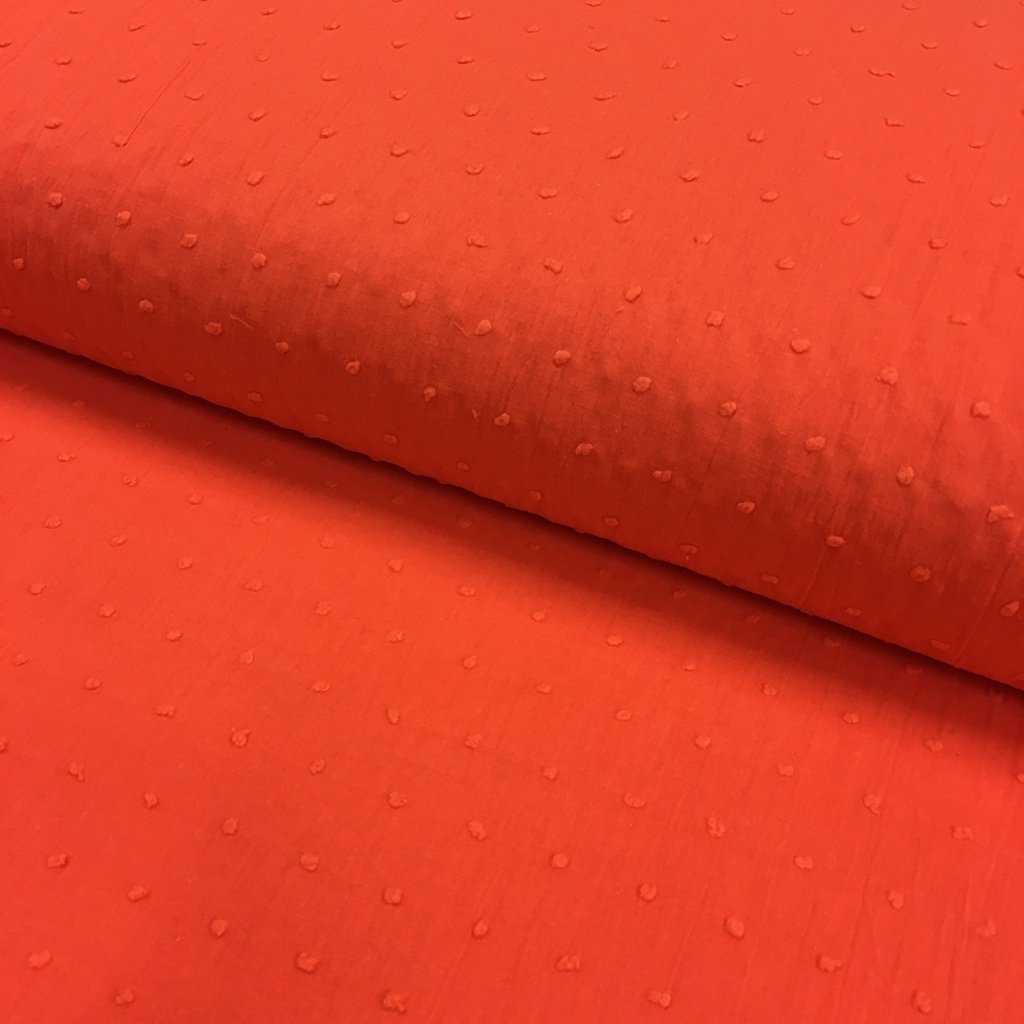 Tissu Plumetis Coton Orange