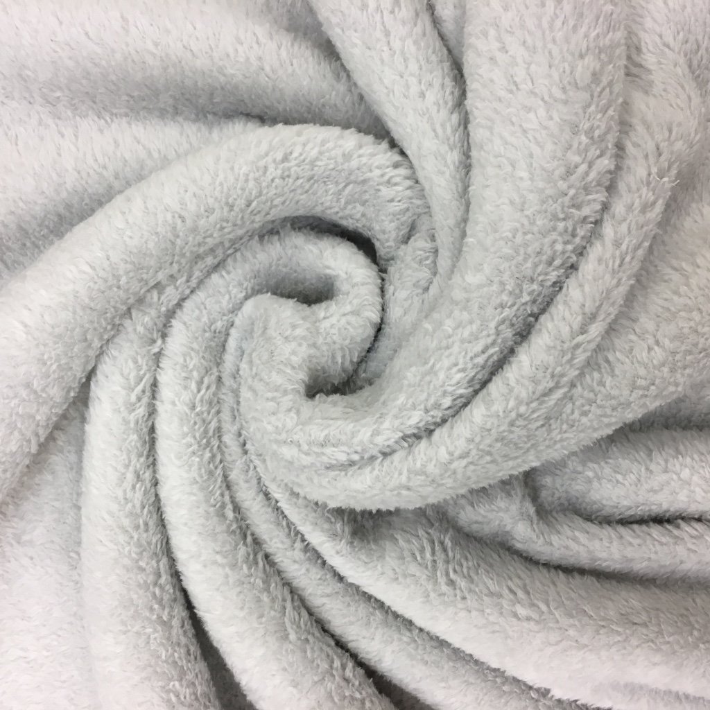 Tissu Doudou uni Gris clair