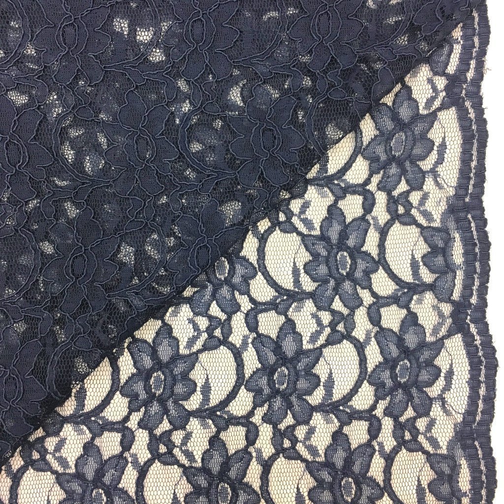 Tissu Dentelle Bleu marine