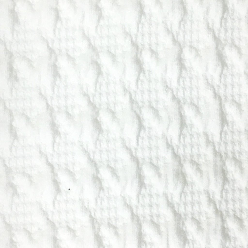 Tissu Jaquard Bubble Pied de Poule Blanc cassé