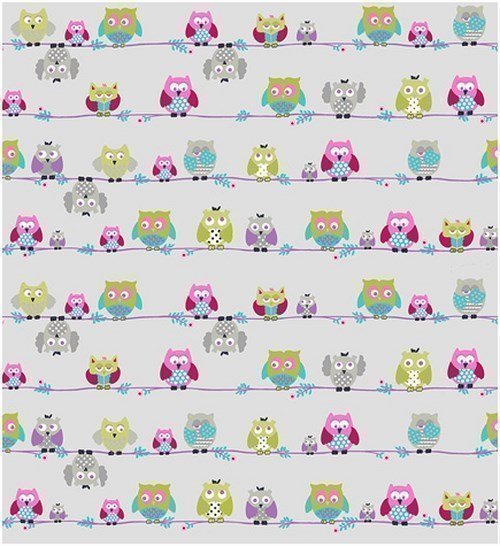 Tissu Stof Fabrics O.B.O Petits hiboux sur fil
