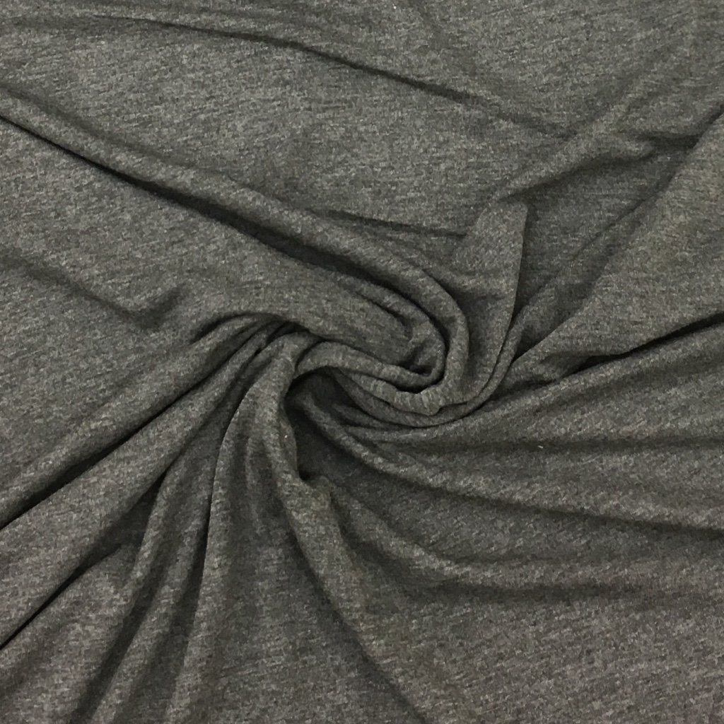 Tissu Jersey Viscose Gris chiné anthracite
