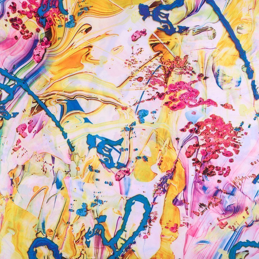 Tissu Satin Aquarelle Multicolore