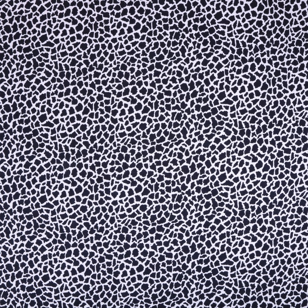 Tissu Jersey viscose Bleu foncé Tigre Blanc