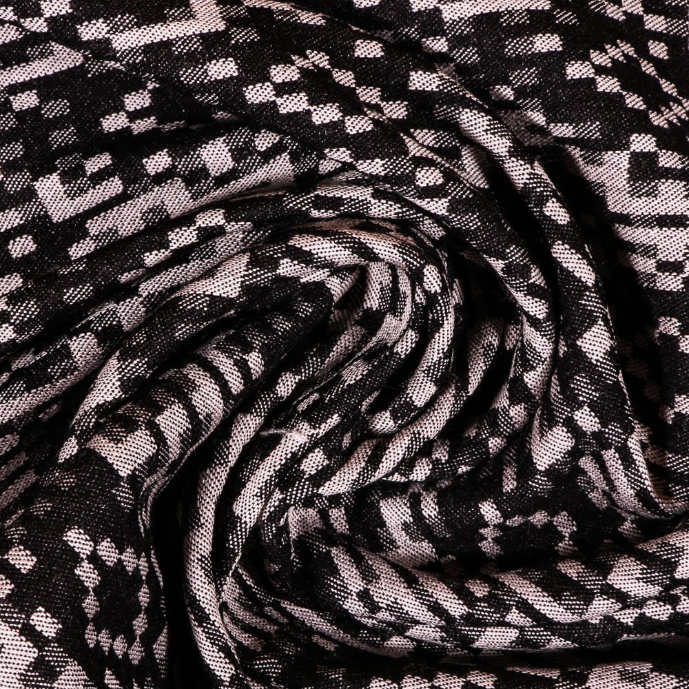 Tissu Jacquard extensible Motifs géométriques Noirs et blancs