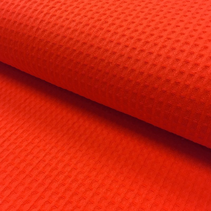 Tissu Nid d'abeille Rouge