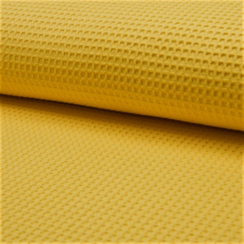 Tissu Nid d'abeille Jaune ocre