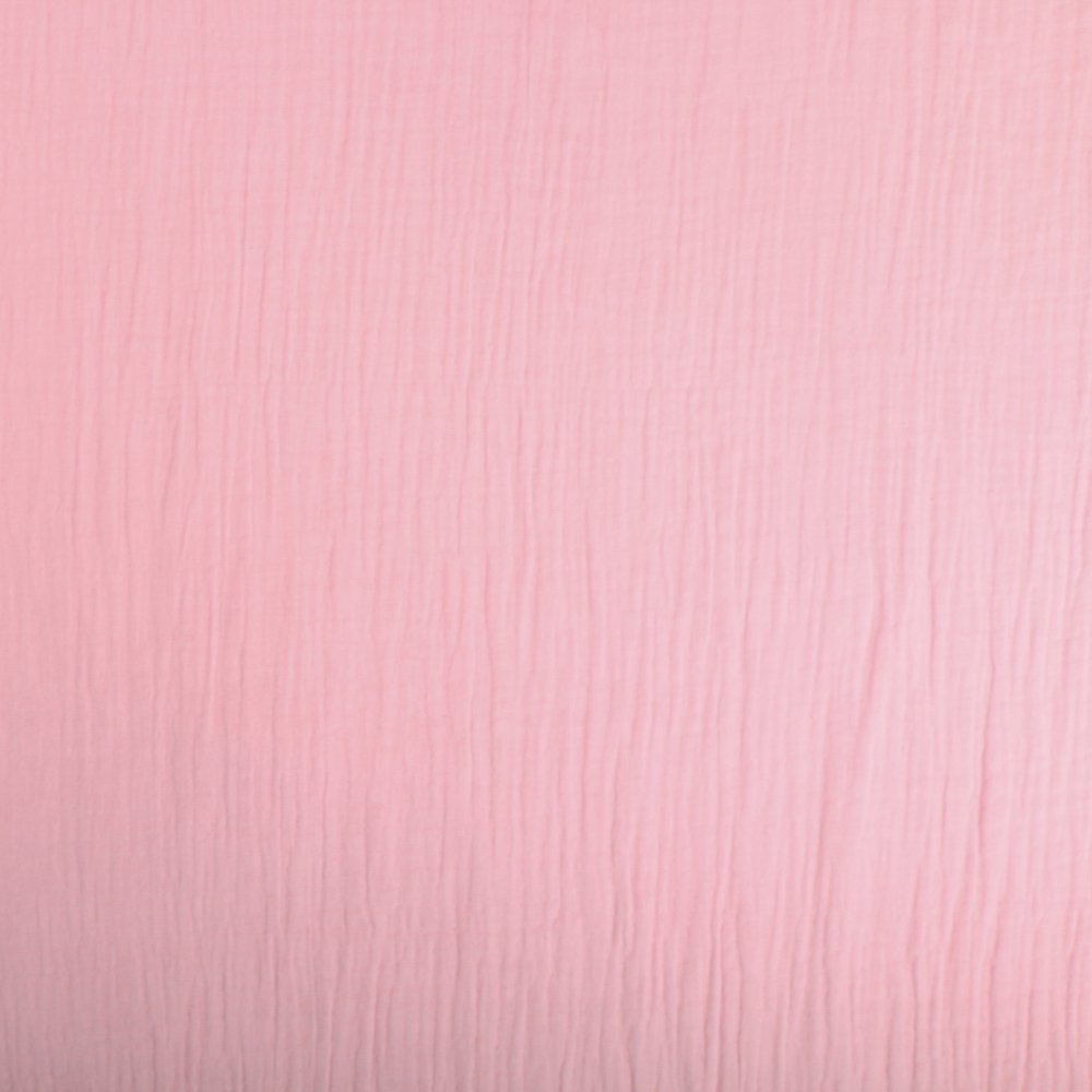 Tissu Double gaze de coton uni Rose bébé