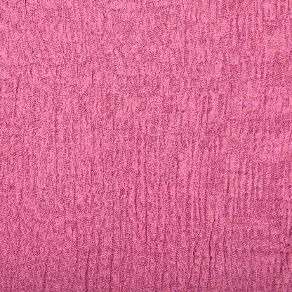 Tissu Double gaze de coton uni Rose