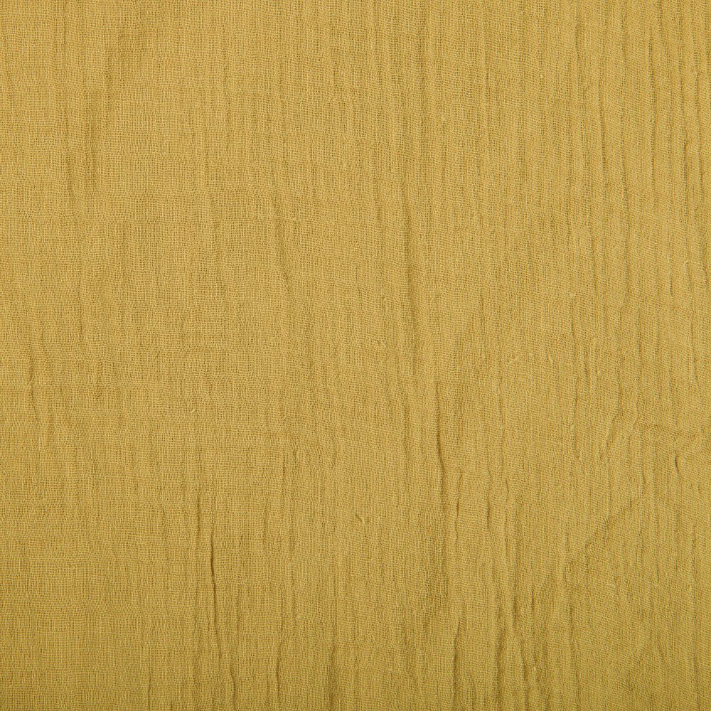 Tissu Double gaze de coton uni Jaune Ocre