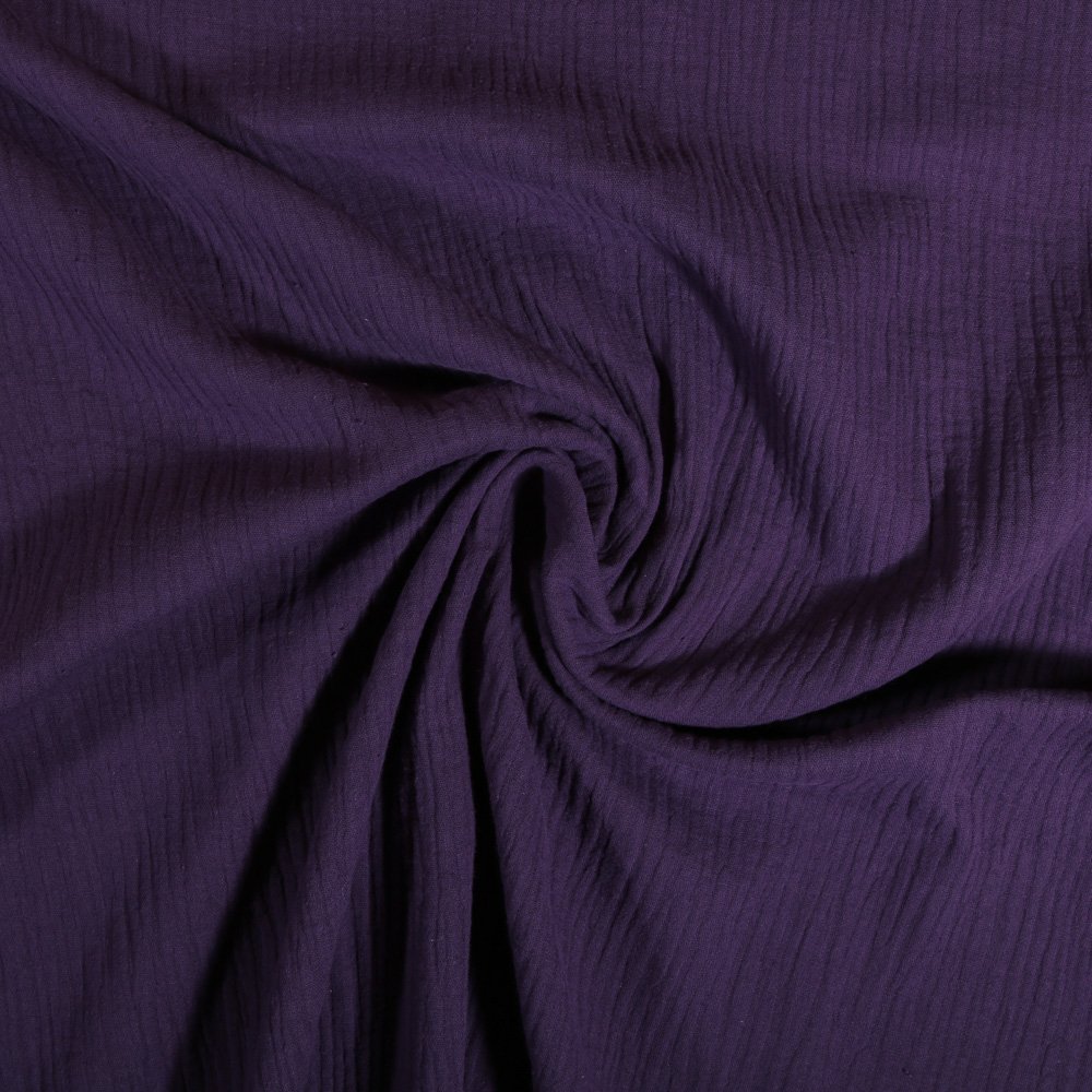 Tissu Double gaze de coton uni Violet