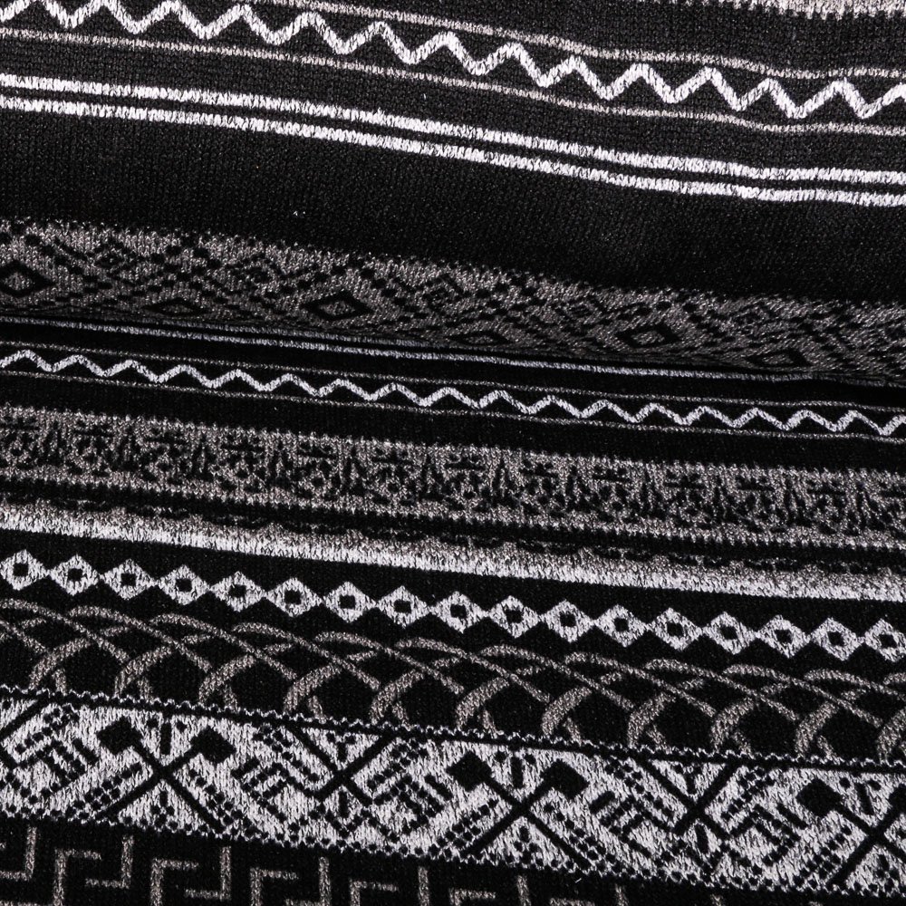 Tissu Pull tout doux Ethnique Nuance de gris