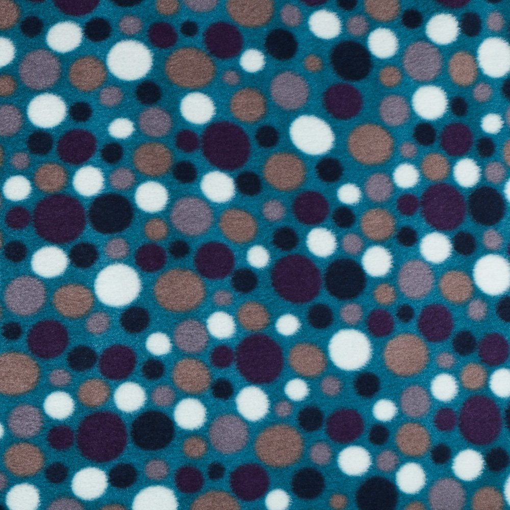 Tissu Polaire Emeraude Pois Multicolore
