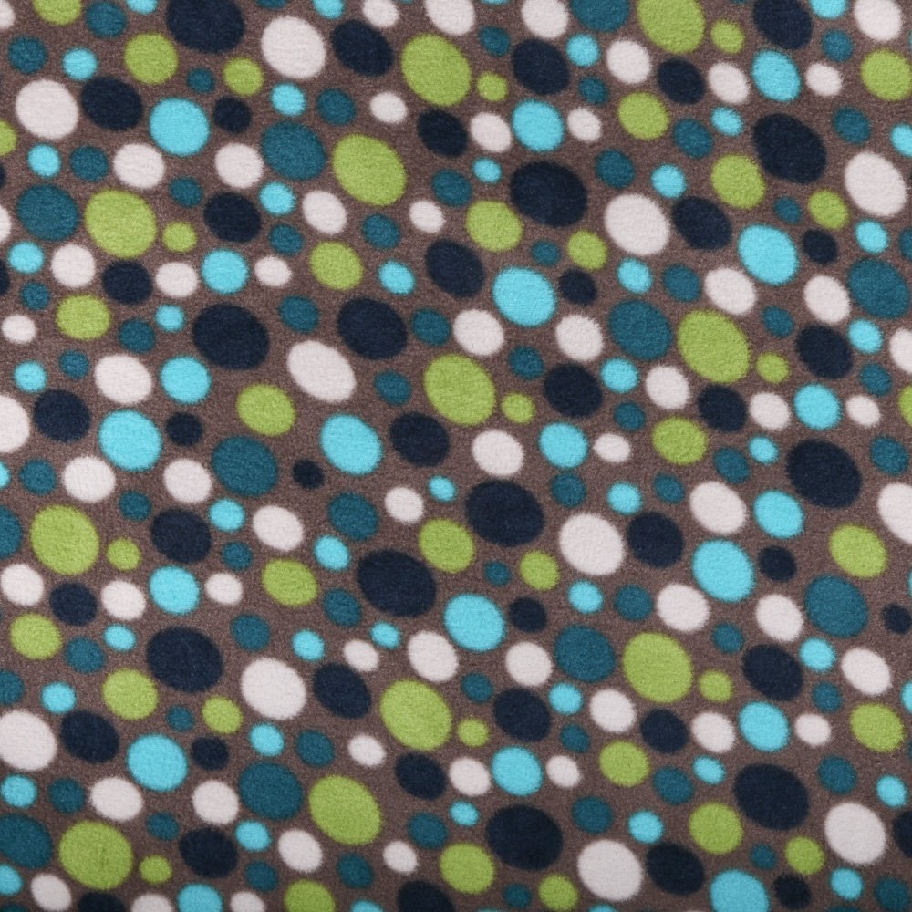 Tissu Polaire Taupe Pois Multicolore