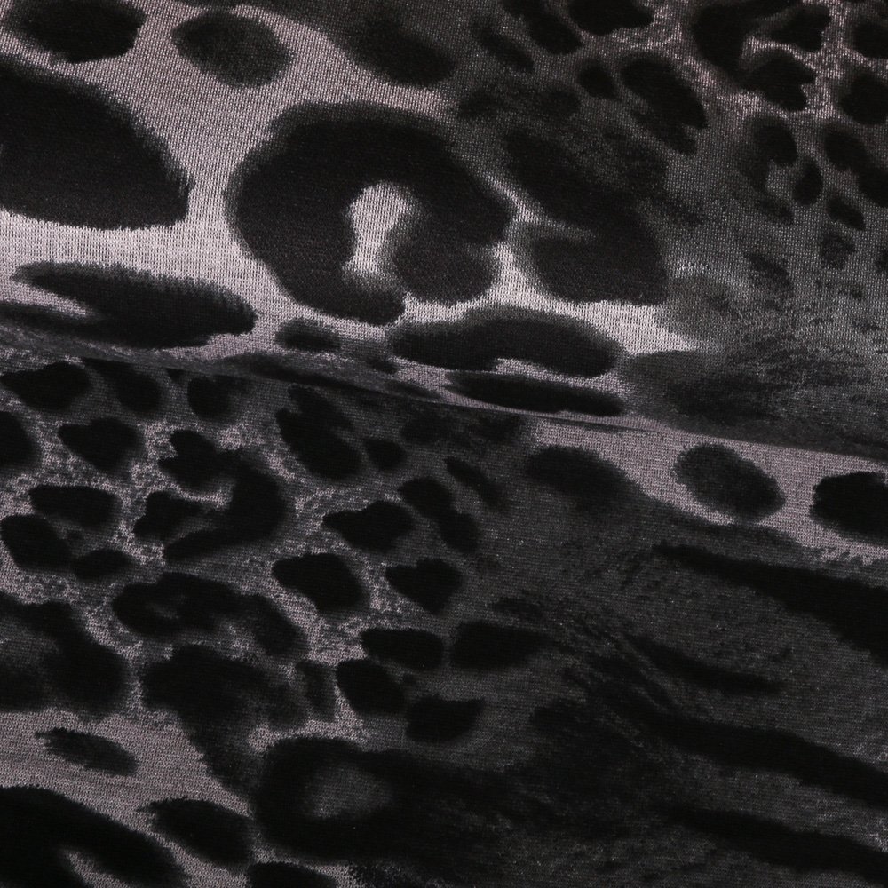 Tissu Jersey Viscose Lourd Tigrés Noir et gris